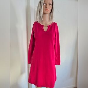 Michael Kors Pink/Fuchsia Sweater Tunic Dress w/Gold Keyhole Size Medium